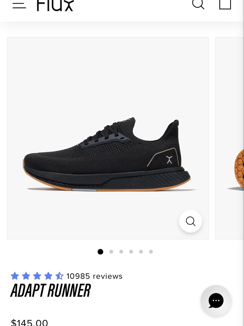 Flux Adapt Runner Men's Black Knit Sneaker size 11
